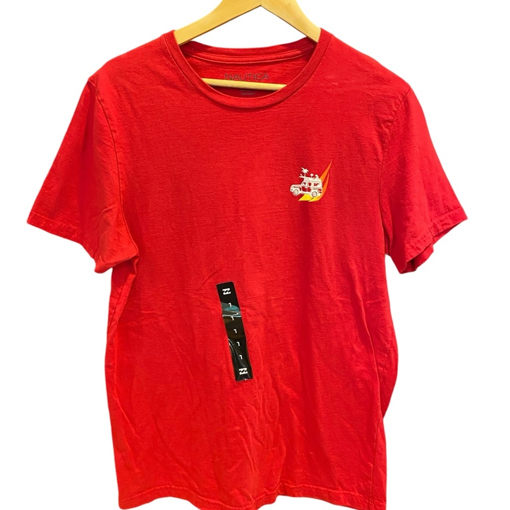Nautica Men’s Graphic Print Red Always Ready Surf And Chill T Shirt Size Large